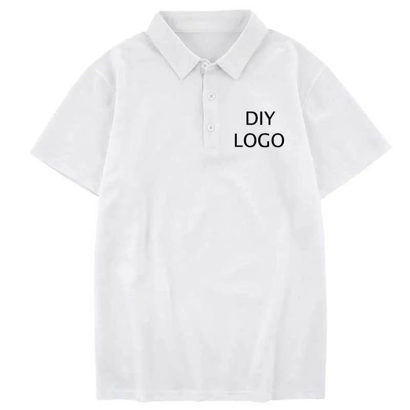 Men's Casual Polo Shirts DIY Your Summer High Quality Tops Tees Custom Social Business Short Sleeve CollarMan Clothes S-5XL 220608