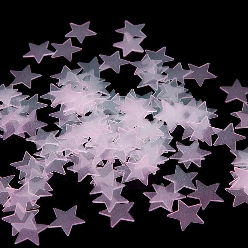 lot 3D Stars Glow in the Dark Wall Stickers Energy Storage Stars for Kids Baby Room Bedroom Tak Hemdekor 220727