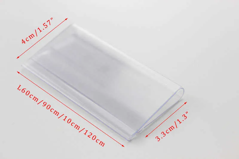 Tiras de dados de prateleira de plástico PVC S Snap no mecanismo de preços de preços marcas de exibição de marcas de marcha do porta