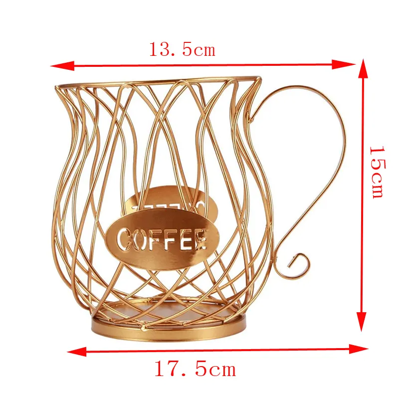 Noordse ijzeren kunst grote capaciteit fruitcoffee pod organisator houder multifunctionele holle capsule opslagmand cup 220509