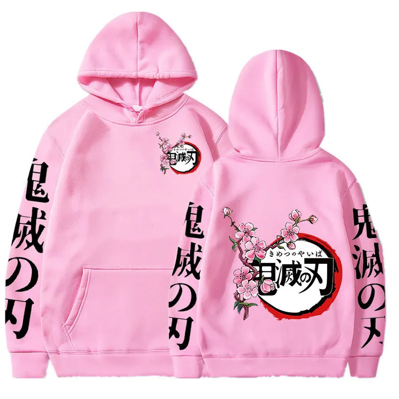 Demon Slayer Anime Graphics Print Hoodie Long Sleeve Pullovers Casual modetoppar unisex kläder kimetsu no yaiba tröjor 220809