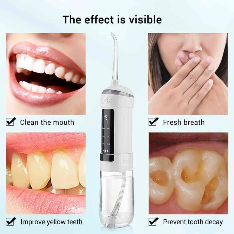 휴대용 풀 아웃 구강 관개 전기 치과 용 물 치열한 치아 세정제 제거 IPX7 충전 가능한 리무버 220510
