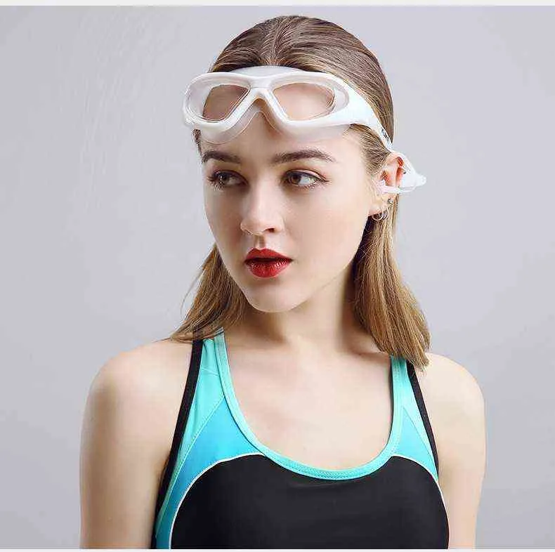 Neue Männer Frauen Berufs Schwimmen Brille Wasserdichte Weiche Silikon Transparente Gläser Schwimmen Brillen Anti-Fog UV Erwachsene G220422