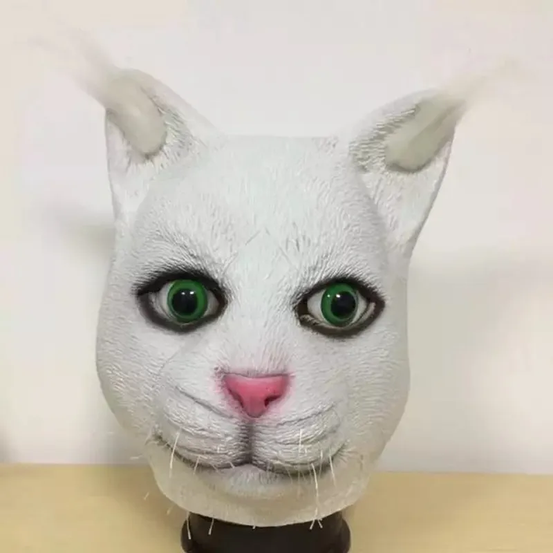 Festmasker halloween söt realistisk katt latex mask vuxen full ansikte latex mask h 220823