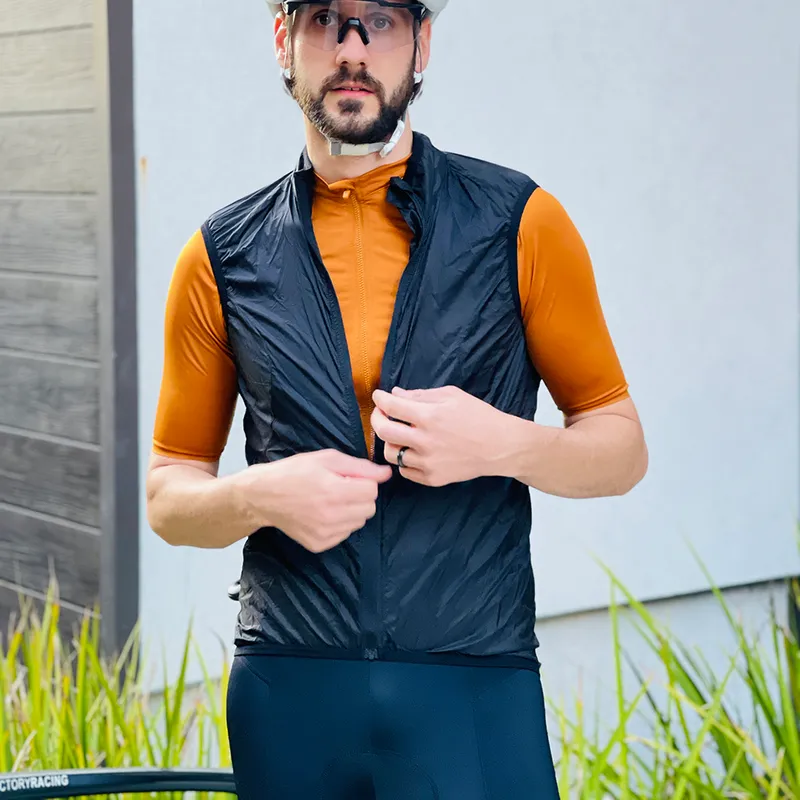 Ykywbike vindtät cykling Vest Rainproof Bike Jacket Outdoor Sport Quickdrry Rain Jacket ärmlösa kläder 220614
