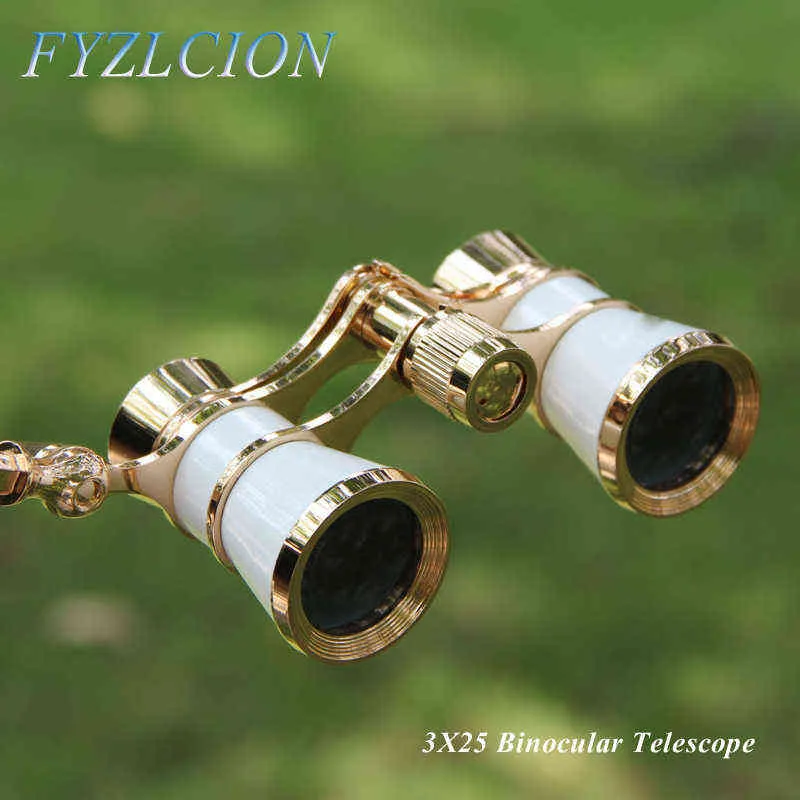Óculos binóculos 4 cores Opera Theatre Horse Racing 3X25 com alça/kit de acessórios para mulheres elegantes telescópio AA220324