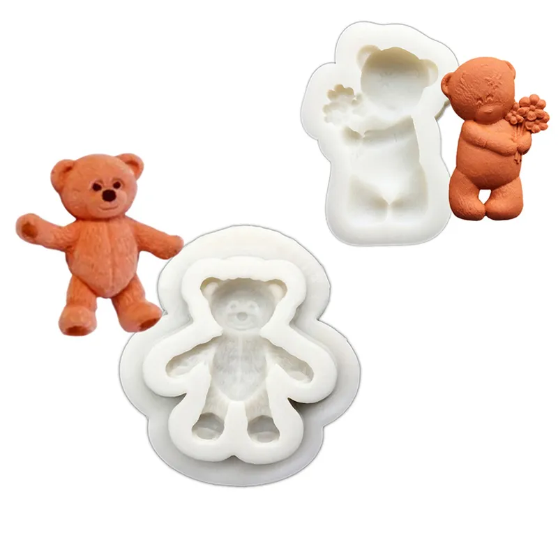 Ferramentas fofas de molde de molde de molde de silicone de urso