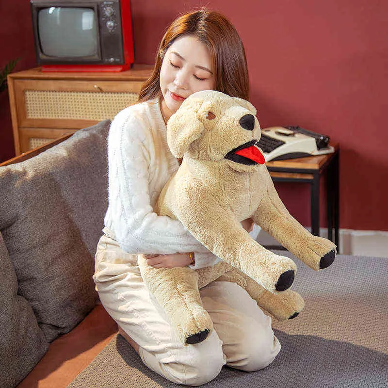 Pc Cm Big Size Simulation Labrador Dog Toys Kawaii Animal Dolls Filled Soft Pillow Birthday Gifts For Children Girl Boys J220704