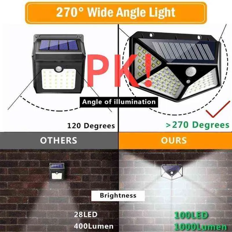 Pcs Led Solar Licht Outdoor Solar Wand Lampe Pir Motion Sensor Lampe Wasserdichte Solar Licht Für Garten Dekoration Straße J220531