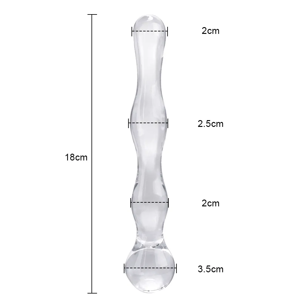 VATINE Glass Dildo Fake Penis Crystal Anal Beads Butt Plug G Spot sexy Toys for Men Women Female Masturbator Adult Products