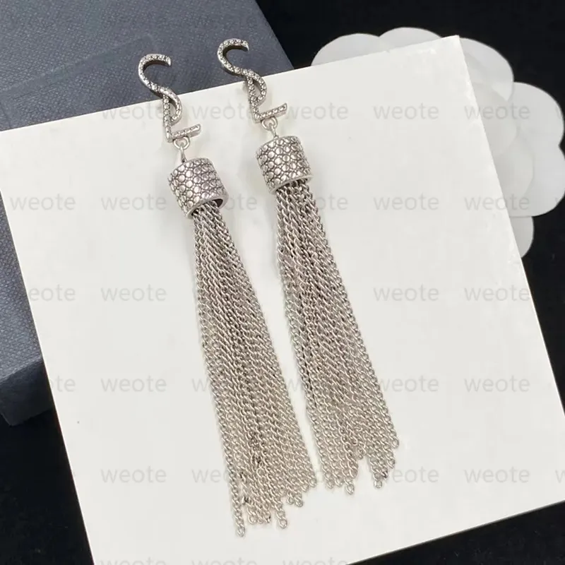 Designer Boucles D'oreilles Pour Les Femmes De Luxe Bijoux Argent Goujons Marque Lettres Boucle D'oreille Y Or Diamant Dangler Gland Boucles D'oreilles Anneau D'oreille Accessoires