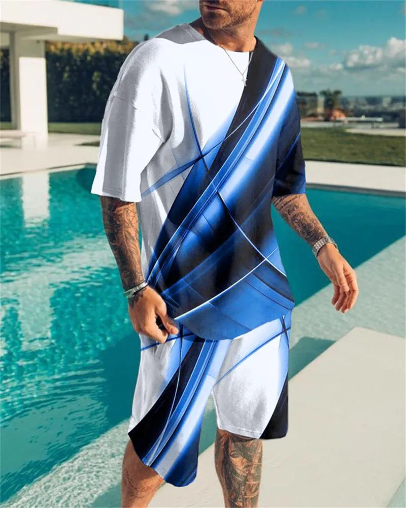 Men's Suits Mens Clothes Fashion Trending Beach Set for Men T Shirt for Men Luxury Brand Two Piece Set 220610