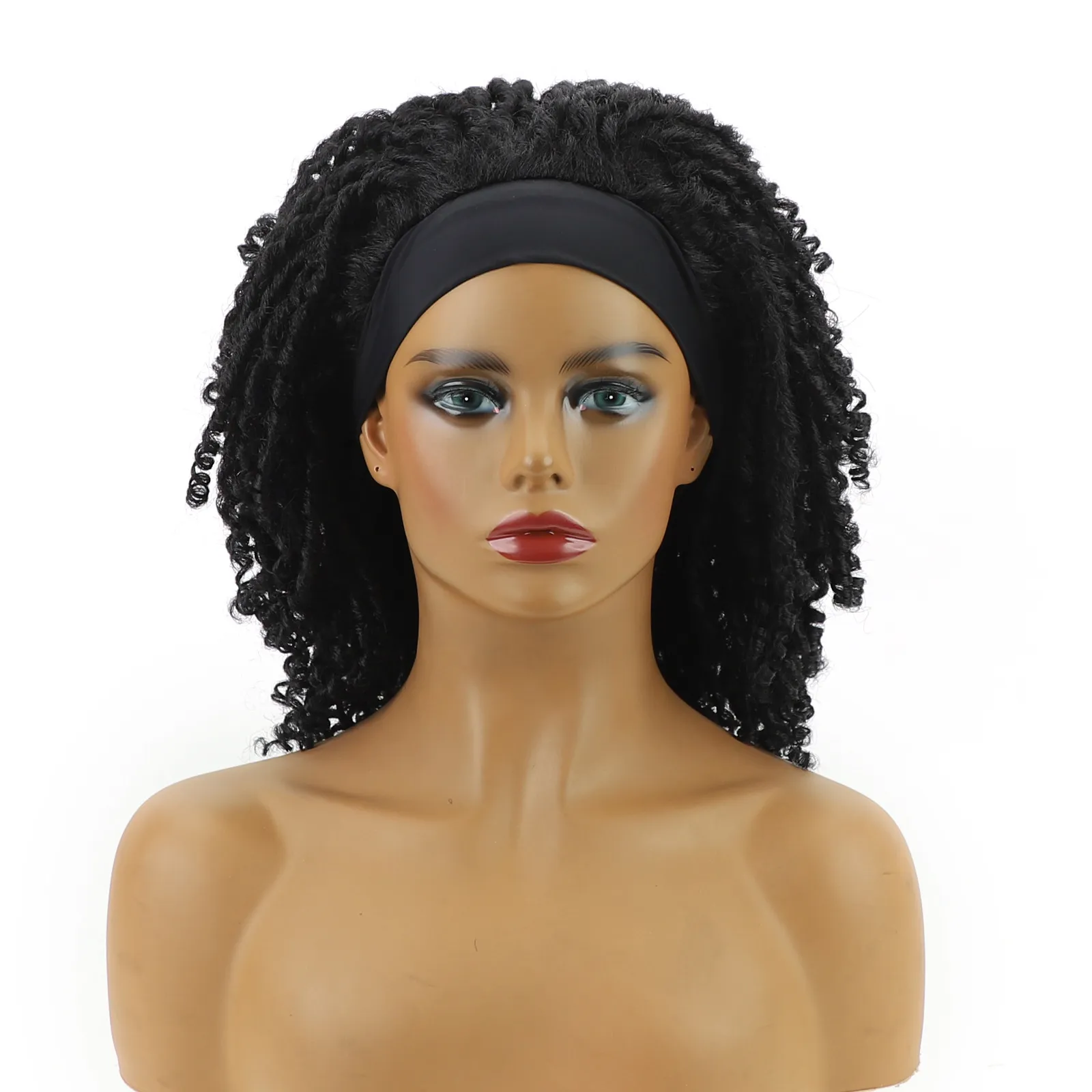 Curly Hair Wigs Black Synthetic Hair Extensions Wig Female Dreadlocks