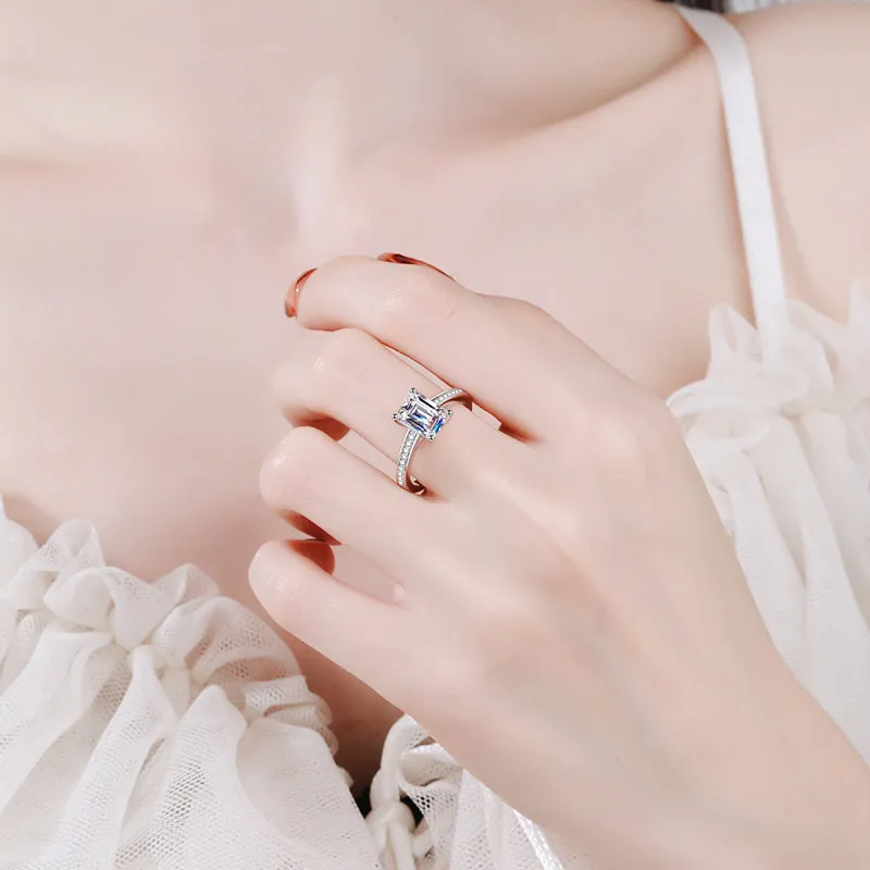2ct esmeraldaradiant corte diamante anel de noivado feminino graduado pedras laterais promessa anel de noiva 925 jóias de prata 2208131016841