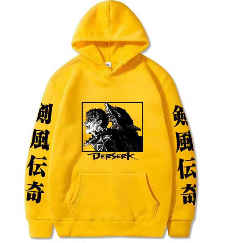 Anime moletom retro hip hop hoodies impressão gráfica pullovers inverno manga longa tamanho grande harajuku y2k moletom com capuz homens y220713