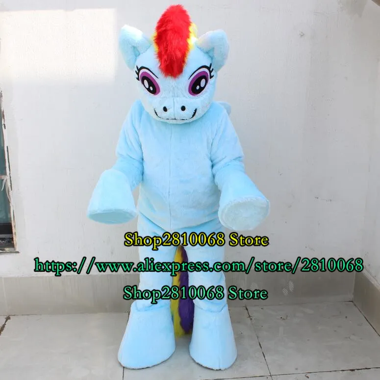 Costume de poupée de mascotte de haute qualité EVA Matériel Casque Rainbow Daisy Pony Costume de mascotte Accessoires de film Performance Costume de dessin animé Cadeau 473