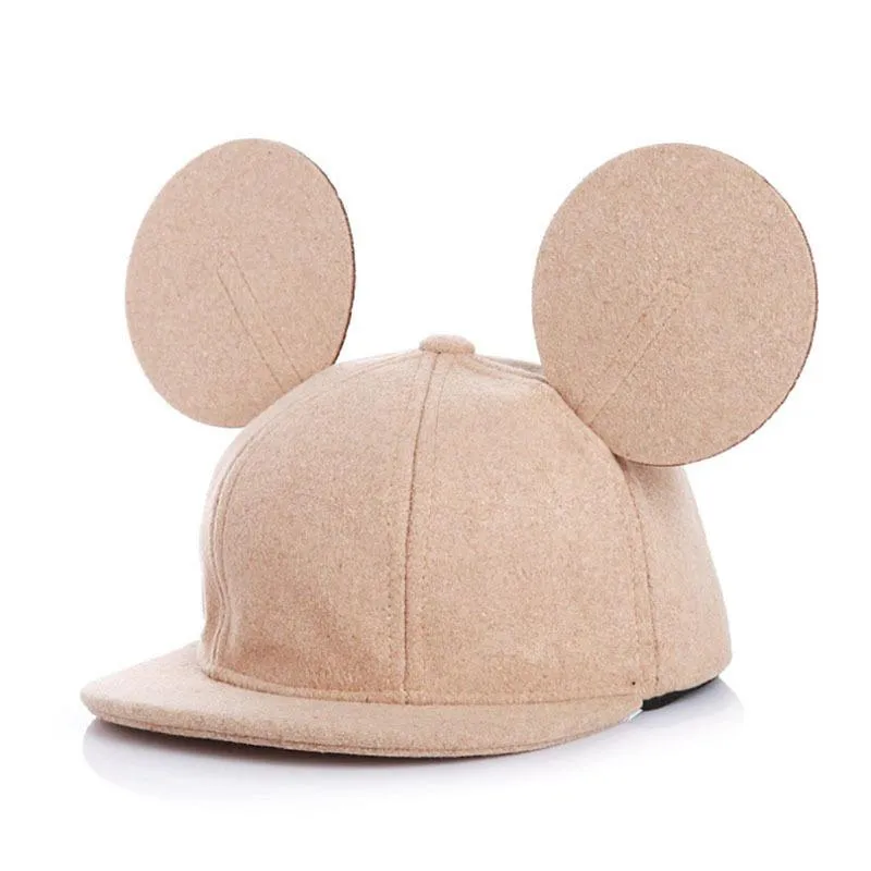 Czapki kulkowe moda mysie dla rodzic-dziecko uszy wełna wełna baseball czapka dzieci zwierzę mieszkające brzegi plażowe kobiety mężczyźni snapback kapelusz dzieci hip hop ha287a