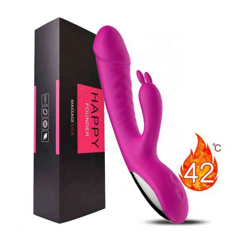 Nxy Vibradores Clitoral Vagina Estimulação Bunny Ear Sexo Brinquedo Aquecimento Coelho 10 Velocidades G Spot for Women 0411