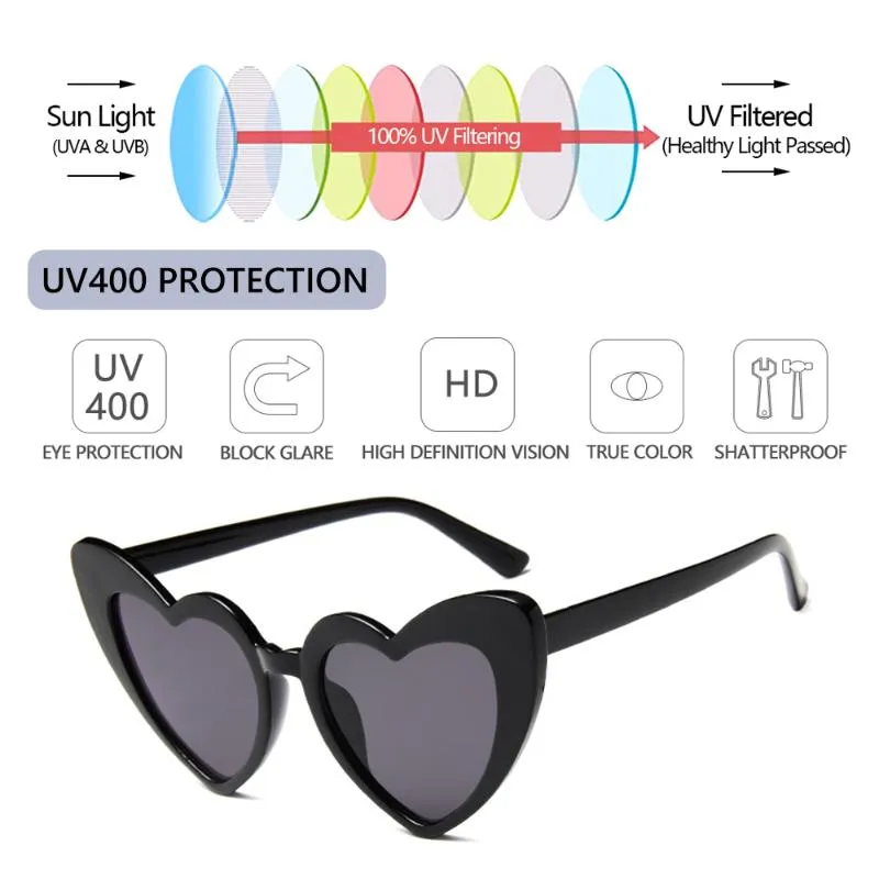 Sunglasses Fashion Clout Goggle Love Heart UV400 Protection Vintage Heart-Shaped EyewearSunglasses210Y