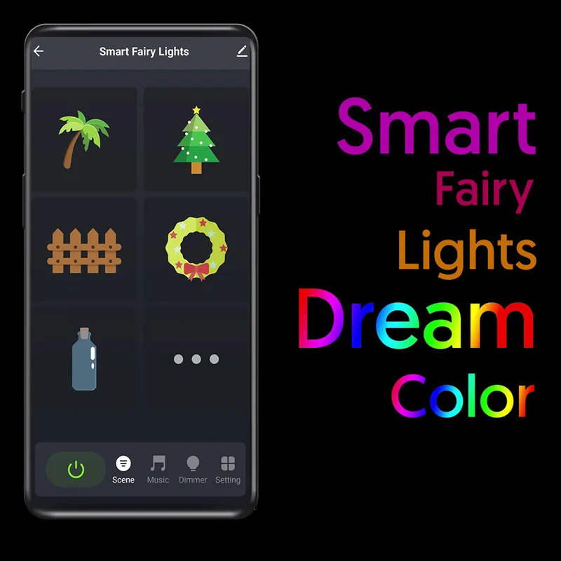Tuya Smart LED guirlandes lumineuses dansant avec musique Sync Dreamcolor fée lampe guirlande pour rideaux saint valentin décor éclairage 220408