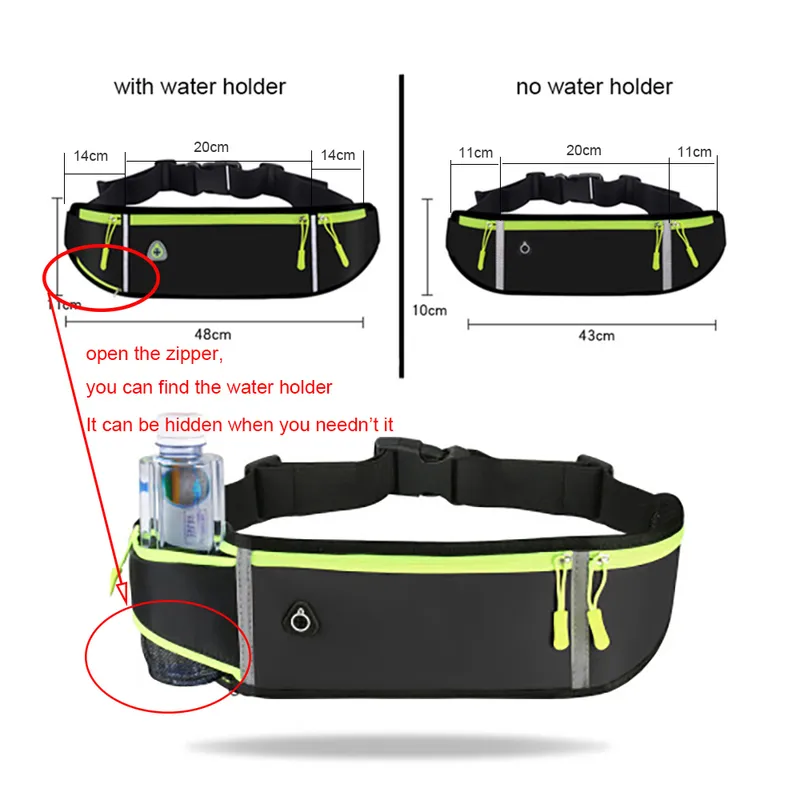 Bolsa para correr cintura deportes teléfono hombres mujeres impermeable gimnasio agua ciclismo caso cinturón portátil 220520