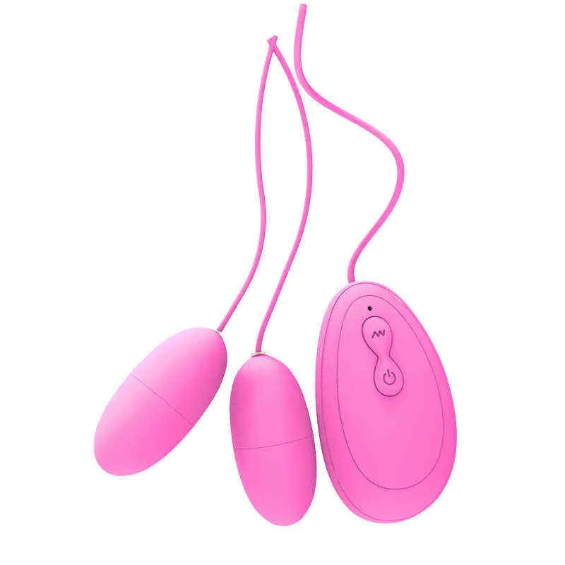 Nxy Eggs Bullets 20 Speed Double Vibrating Remote Control Bullet Vibrator Powerful Clitoris Stimulator G spot Massager Sex Toys for Women 220509