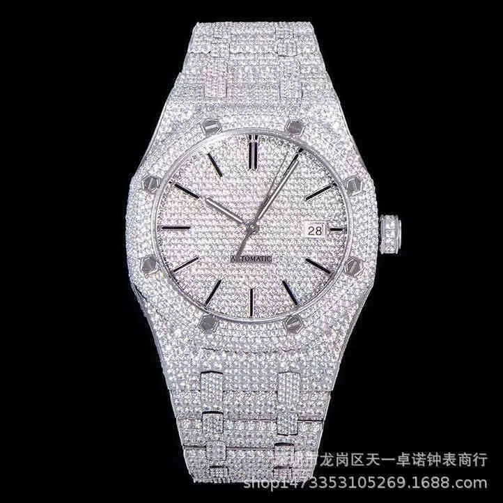 5ALOVE 15400 Bi luksus Diamond 15500 y Automatyczne mechaniczne dno wodoodporne mechaniczne zegarek mężczyzn 6F8K239V