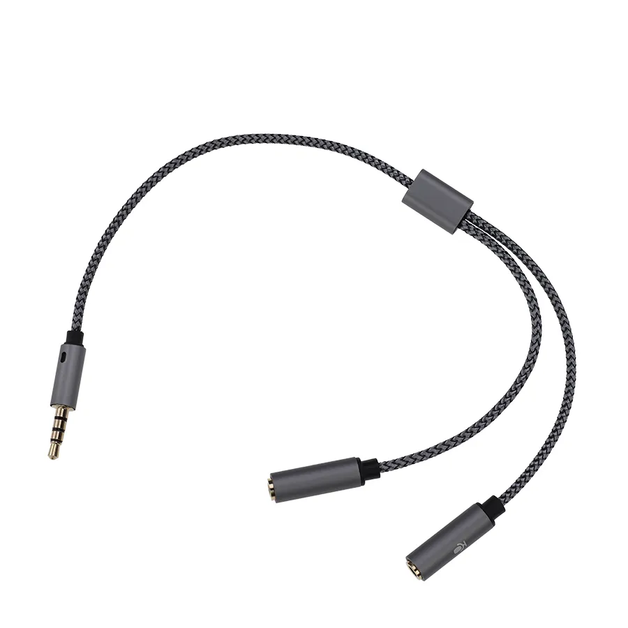 3,5 mm ljudmik mic y splitter kabel headset jack hane till 2 dubbel kvinnlig hörlursadapter stereo aux sladd för telefon dator bärbar dator