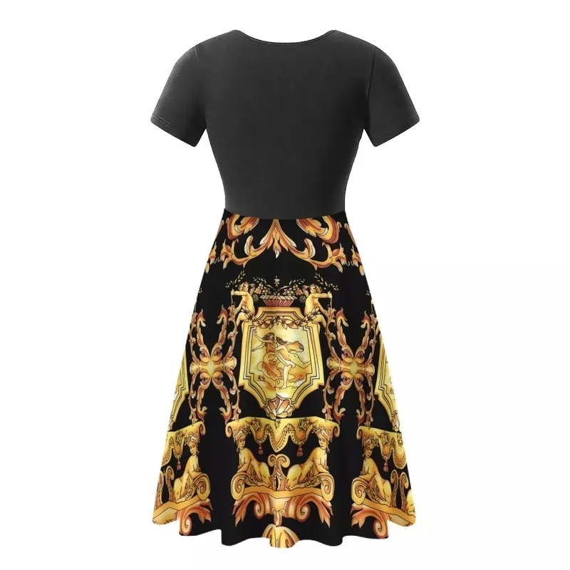 NoisyDesignsカスタムウーマンサマードレス半袖豪華な花柄のベスティドスコビエタスキエンカプラスサイズの女性服4XL 220616