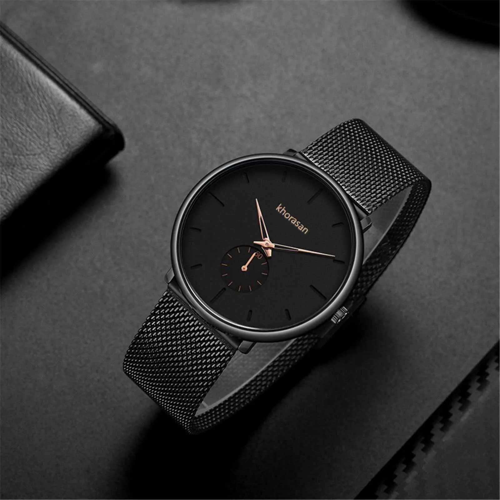 Quartz Watch Alloy Dial Small Numerals Scale Stainless Steel Strap for Men Minimalist Fashion Wristwatch Gift Montre Homme