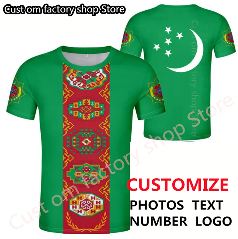 Тюркменистан футболка бесплатно пользовательские название номера номера футболка Tkm нация флаг TM Kyrgyz Turkmen