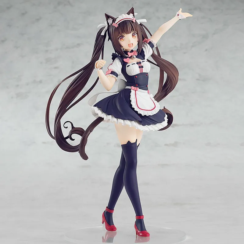 Q Posuga Nekopara Chocola Vanilla PVC 액션 피규어 Anime Figure Jepang Coconut Azuki 모델 Mainan Koleksi Hadiah Boneka 220613