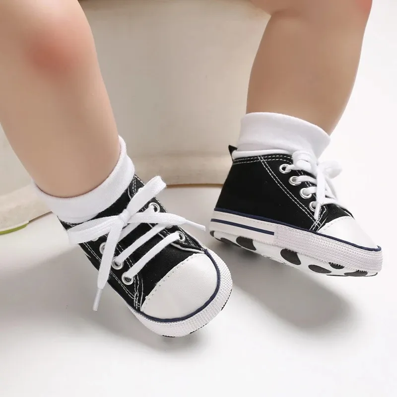 Baby First Walkers Canvas Classic Sneakers Newborn Print Star Sports Boys Girls Infant Toddler Anti-slip Baby Shoe