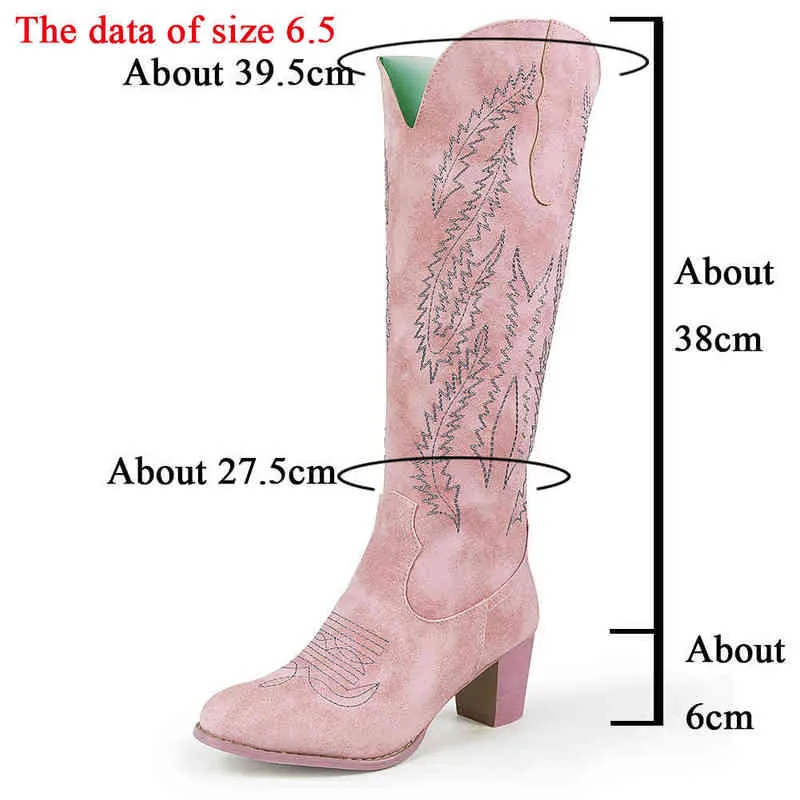 Nouvelle marque Boots Mid Malf Boots Femme Pink Cowboy Cowboys Bottes occidentales Western Boots Chaussures pointues Femme Femme Y22086889949