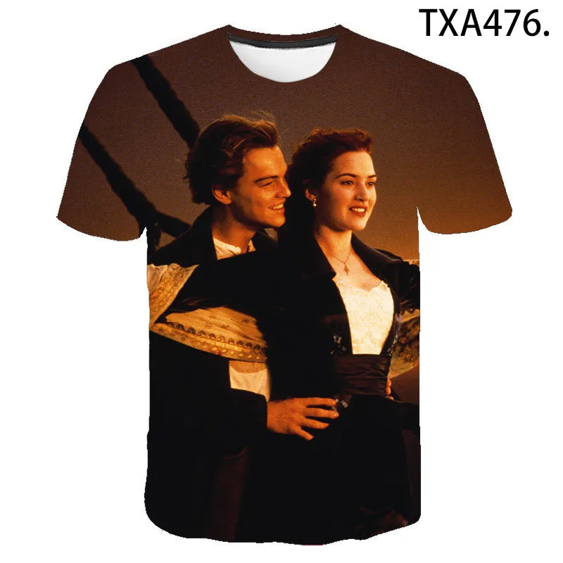 Titanic 3d print t shirt män kvinnor barn sommar kort ärm älskar TV titanic mode tshirt harajuku pojke flicka cool tops tee 220624