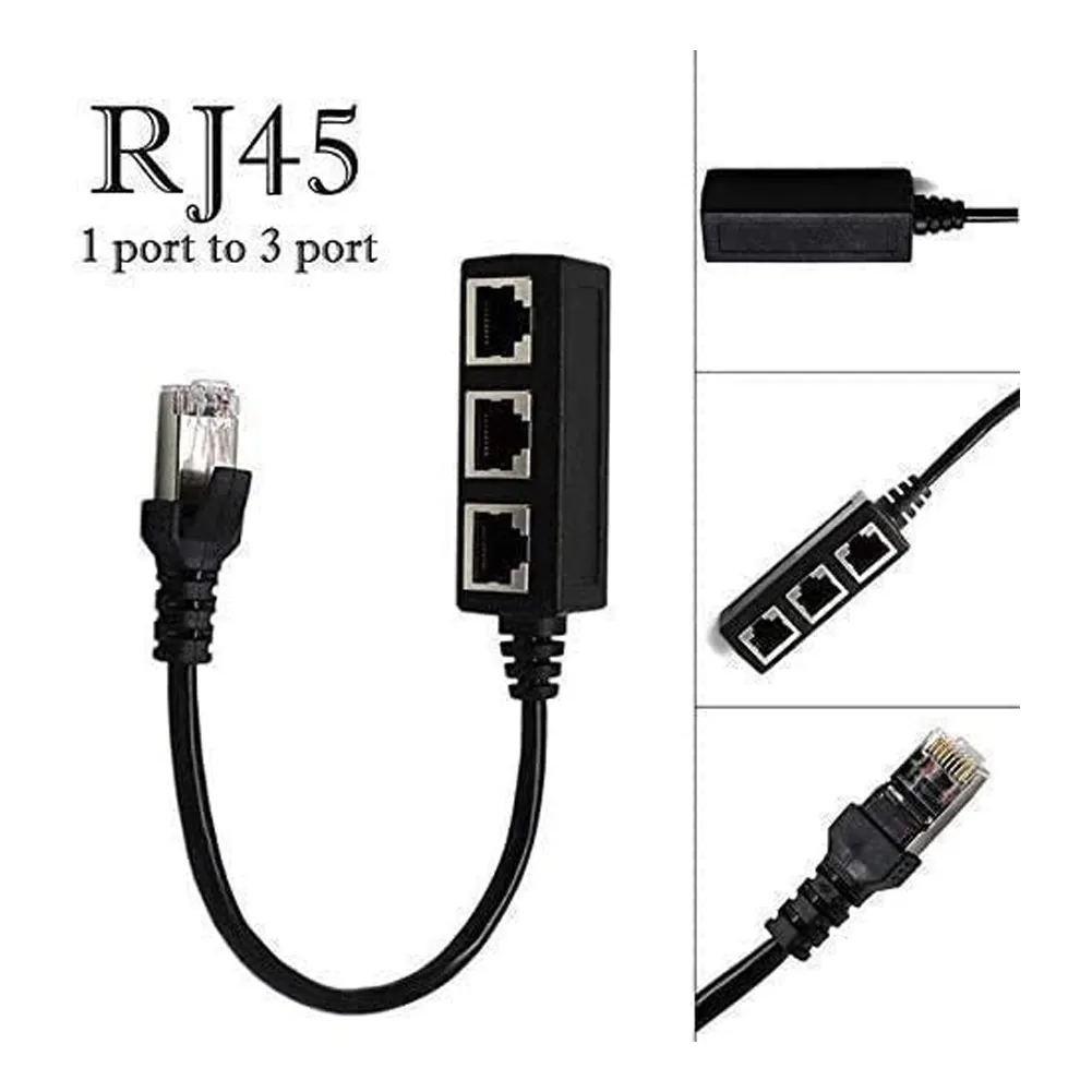 RJ45 LAN Ethernet Ayırıcı Kablo 1 Erkek - 3 Kadın Ağ Hubları Süper Cat5 Cat5e Cat6 Cat7 İnternet Bağlantı Bağlayıcı İletişim