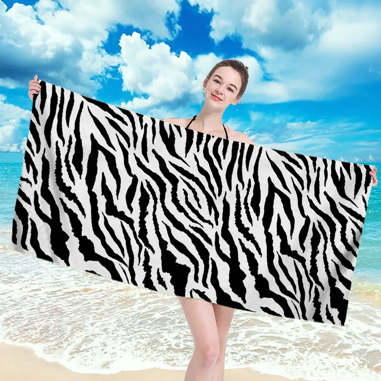 Accueil 140X70cm serviette de plage de sport personnalisée serviettes de siège de plage serviettes de bain à séchage rapide de natation douce ZC1223