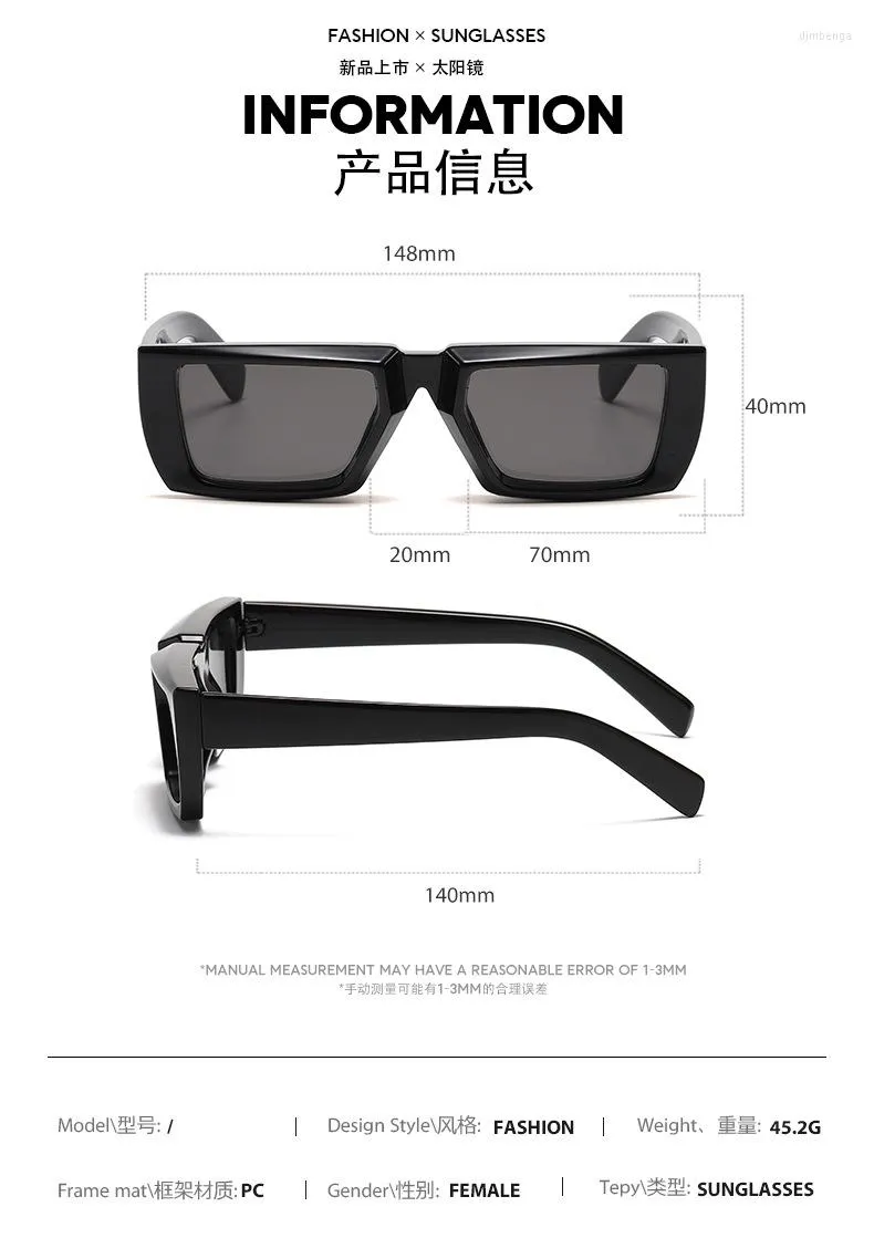 Óculos de sol pequeno quadrado feminino moldura de plástico branco gradiente moda marca designer óculos uv400sunglasses227d