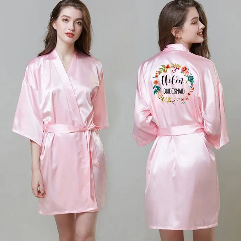 Abito da spina matrimoni Nome personalizzato personalizzato Nome in pizzo Satin Satin Pajamas Regali da damigella d'onore feste da sposa 220621