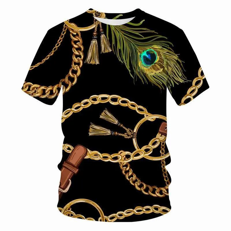 T-shirt serie Summer Chain da uomo/donna stampata in 3D casual stile Harajuku maglietta di moda streetwear abbigliamento uomo top 220407