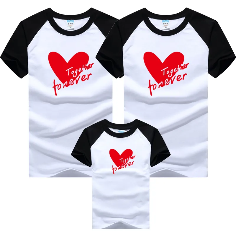 Together Forever Letters Father Mother Family Matching Clothing Cotton Daughter Son Tshirts Tops Tees Couple 220531
