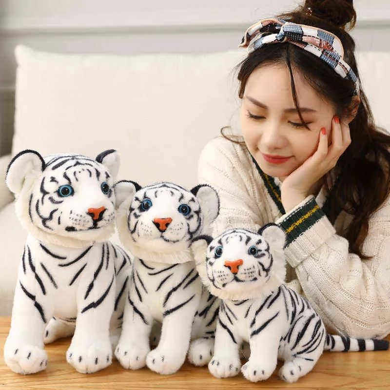 PC Cm belle simulation tigre léopard jouets en peluche Kawaii assis poupées d'animaux en peluche doux pour les enfants cadeaux d'anniversaire J220704