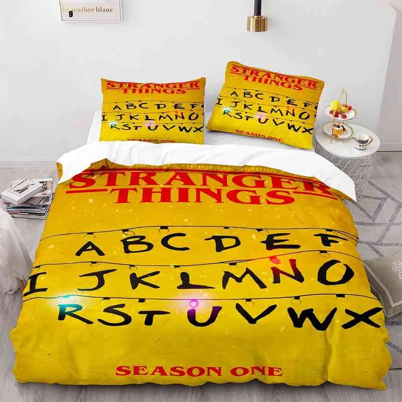 Stranger Things Bedding Set Single Twin Full Queen King Size Bed Aldult Kid Bedroom DuvetCover S 019