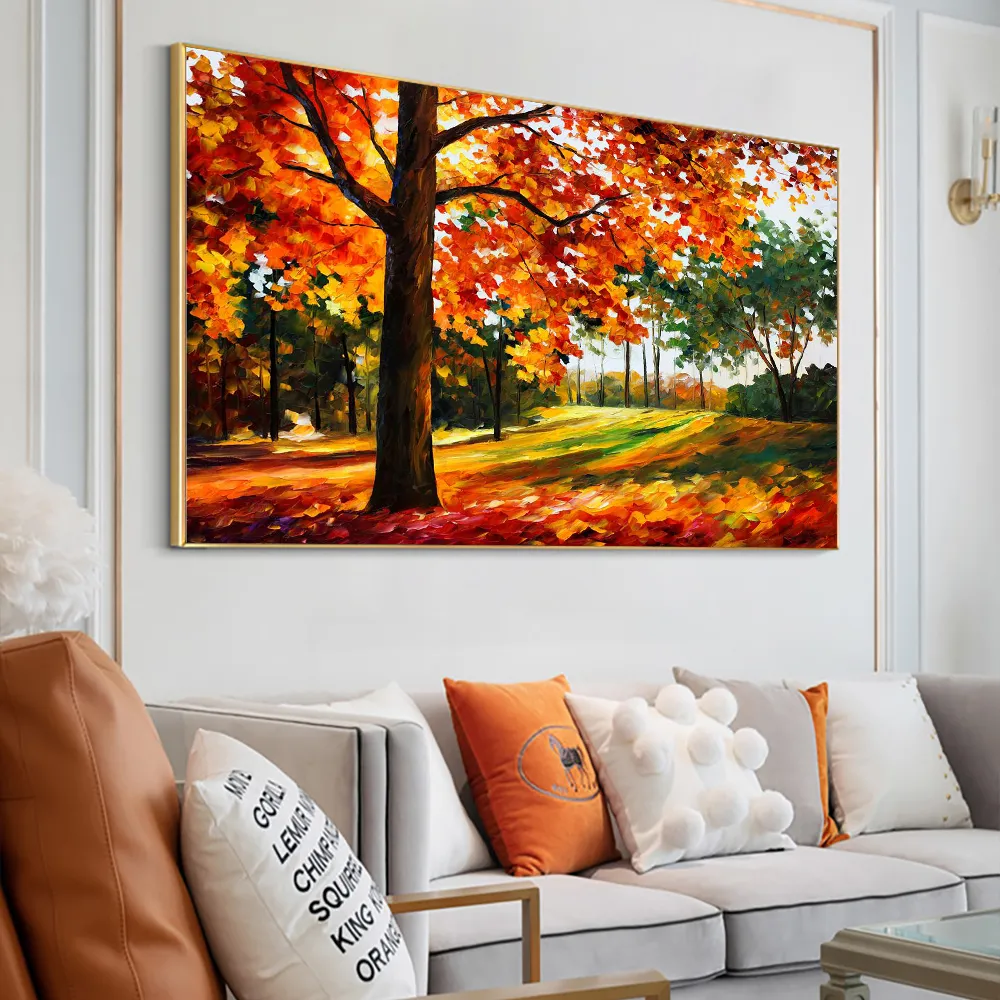 Modern Abstract Oil Paintings Forest Tree Landscape Canvas Paintings Wall Decor Picture Art 100% Hand-painted Free Ship