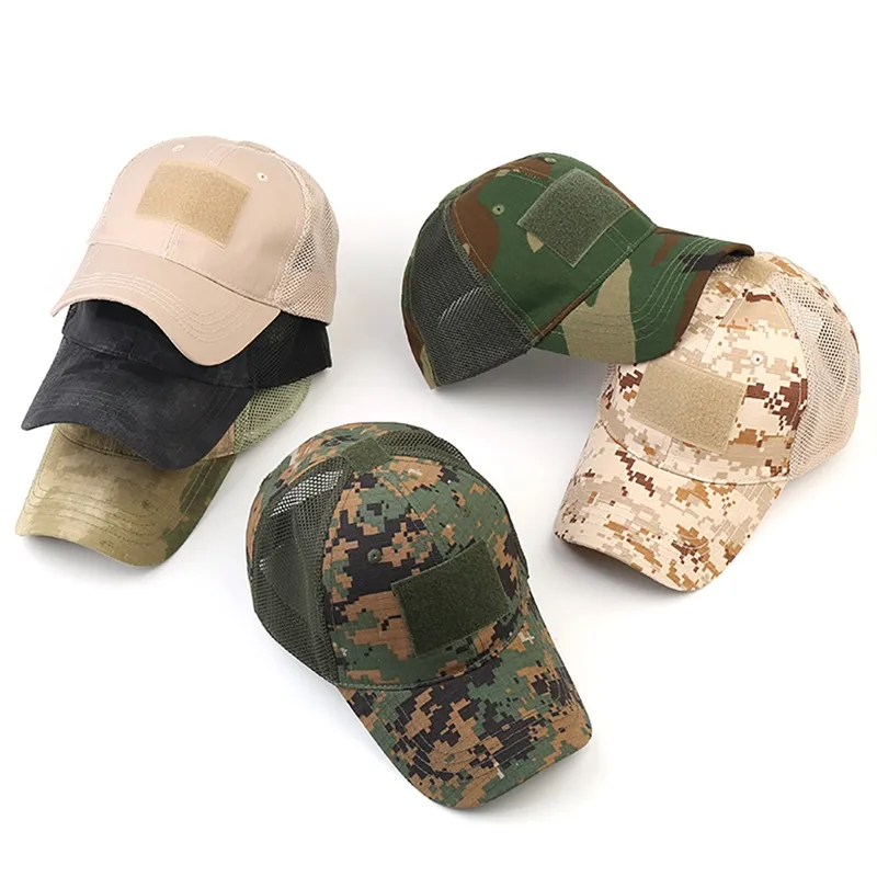 Bonés táticos ao ar livre esporte boné camuflagem chapéu simplicidade camo caça boné para homem adulto