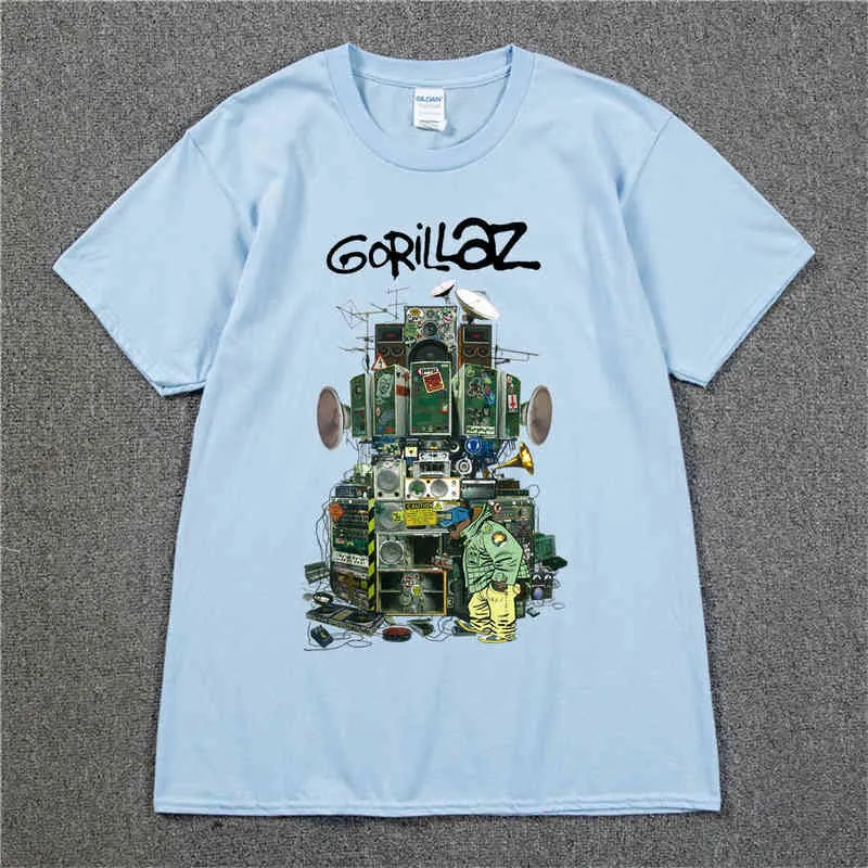 Gorillaz T 셔츠 영국 록 밴드 고릴라즈 Tshirt 힙합 대체 랩 음악 티 셔츠 NOWNOW 새 앨범 TSHIRT PURE COTTON8660433