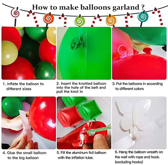 Christmas Balloon Arch Green Gold Red Box Candy Balloons Garland Cone Explosion Star Foil Balloons Christmas Decoration Party 220428