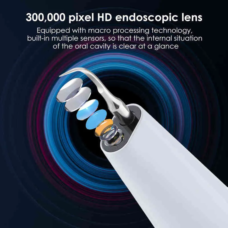 Ultrasone visuele dentifrice vervangbare handige handig huisje spoelapparaat Stone Remover220505