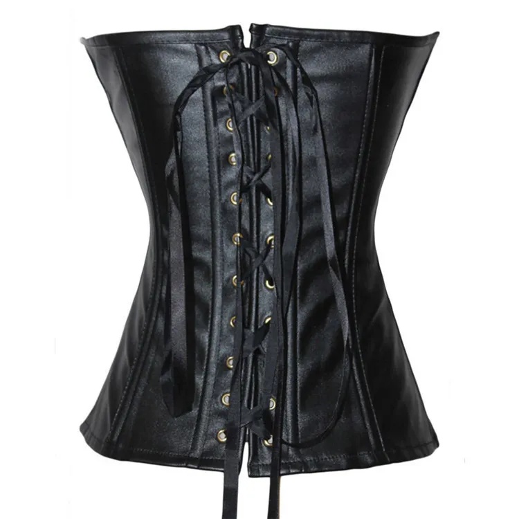 Zip Up Dress Bottoming Corset Leather Court Sexy Underbust Taille Trainer Corselet S en Bustiers Tops Women 220524