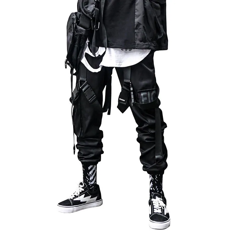 Уличная одежда Мужские шаровары с несколькими карманами Брюки-карго Хип-хоп Повседневные мужские спортивные брюки для бега Модные мужские брюки Harajuku A21 220713